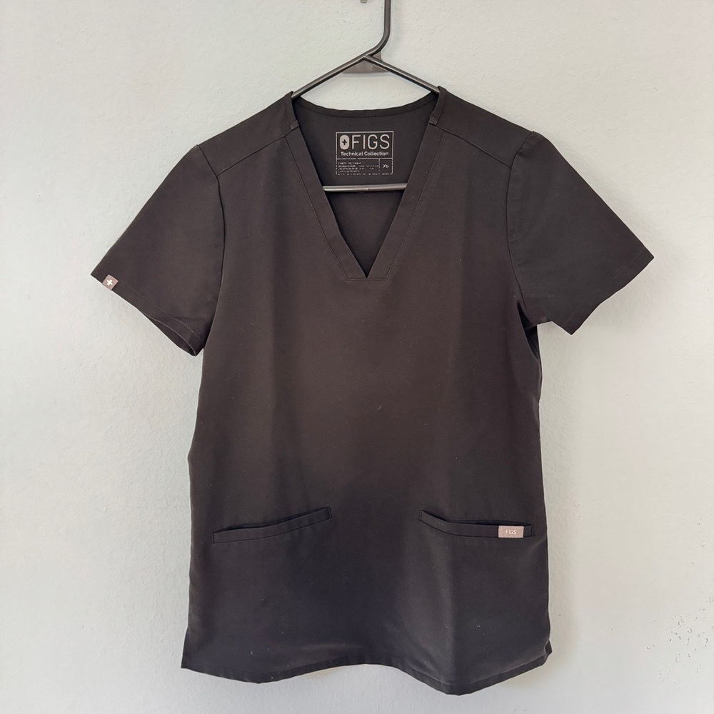 Figs Scrubs Casma Top Black